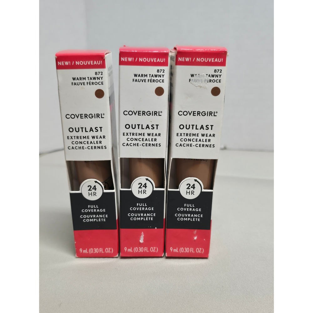 Covergirl #872 Warm Tawny 3 pack Outlast Extreme Wear Concealer 9mL Sealed